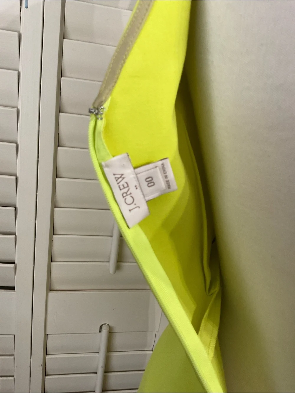 J. Crew Chartreuse Sleeveless Scallop-Hem Mini Dress
